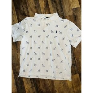 Polo Ralph Lauren Boys Classic-Fit Dog-Print Mesh Polo Shirt Size Large